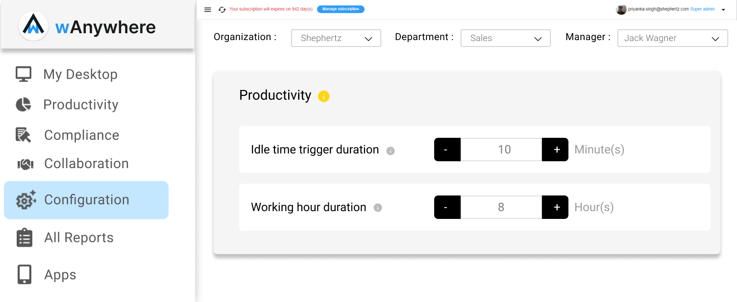 Productivity Tracking
