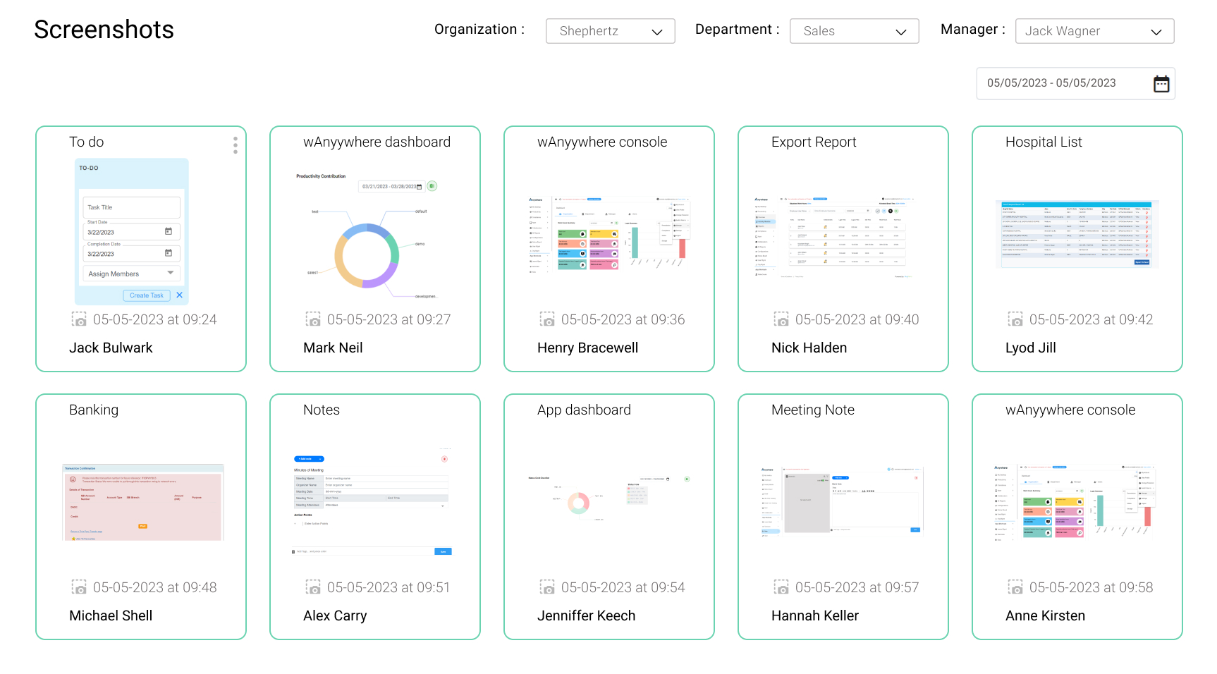 Captured Remote User Screens