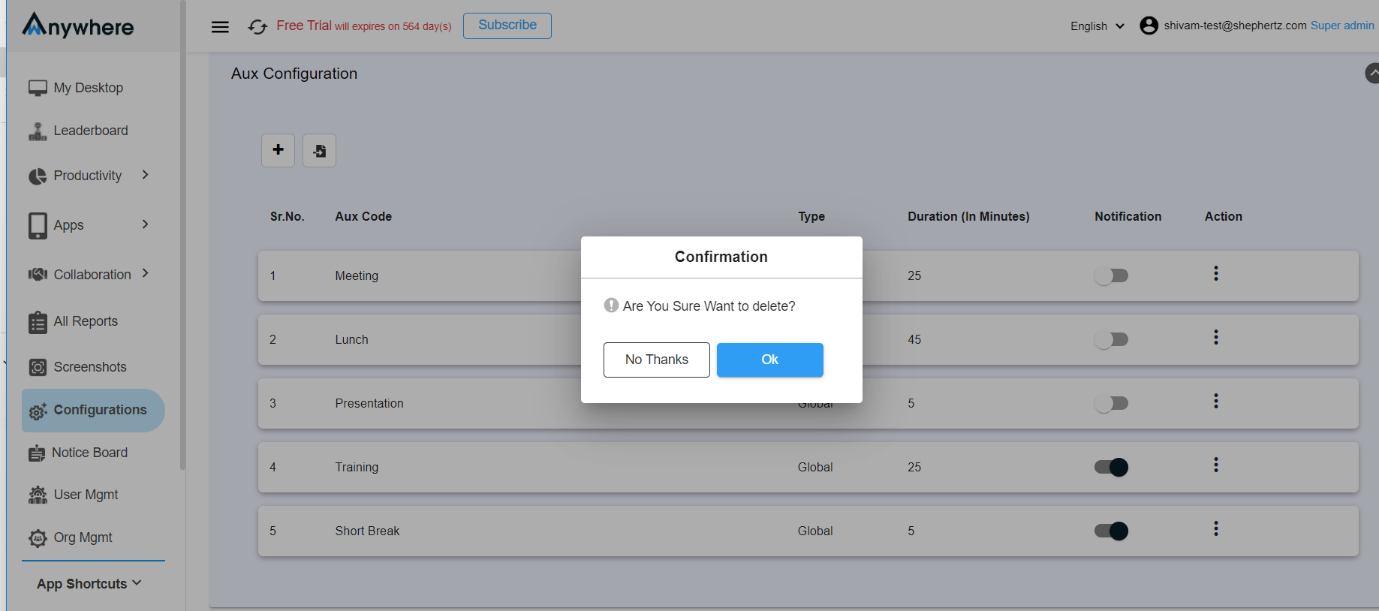 Configure Aux Time Step 17