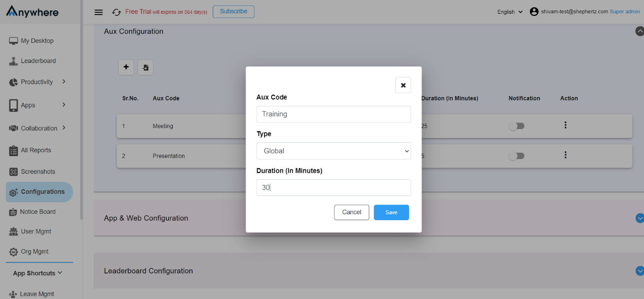 Configure Aux Time Step 4