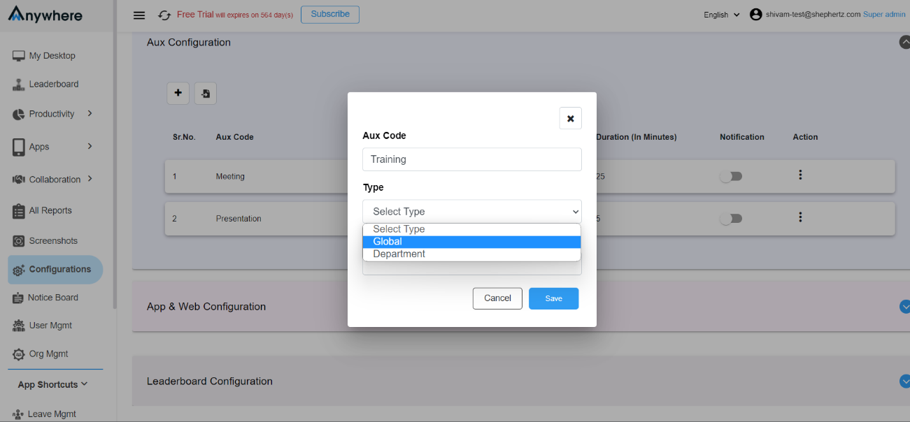 Configure Aux Time Step 5