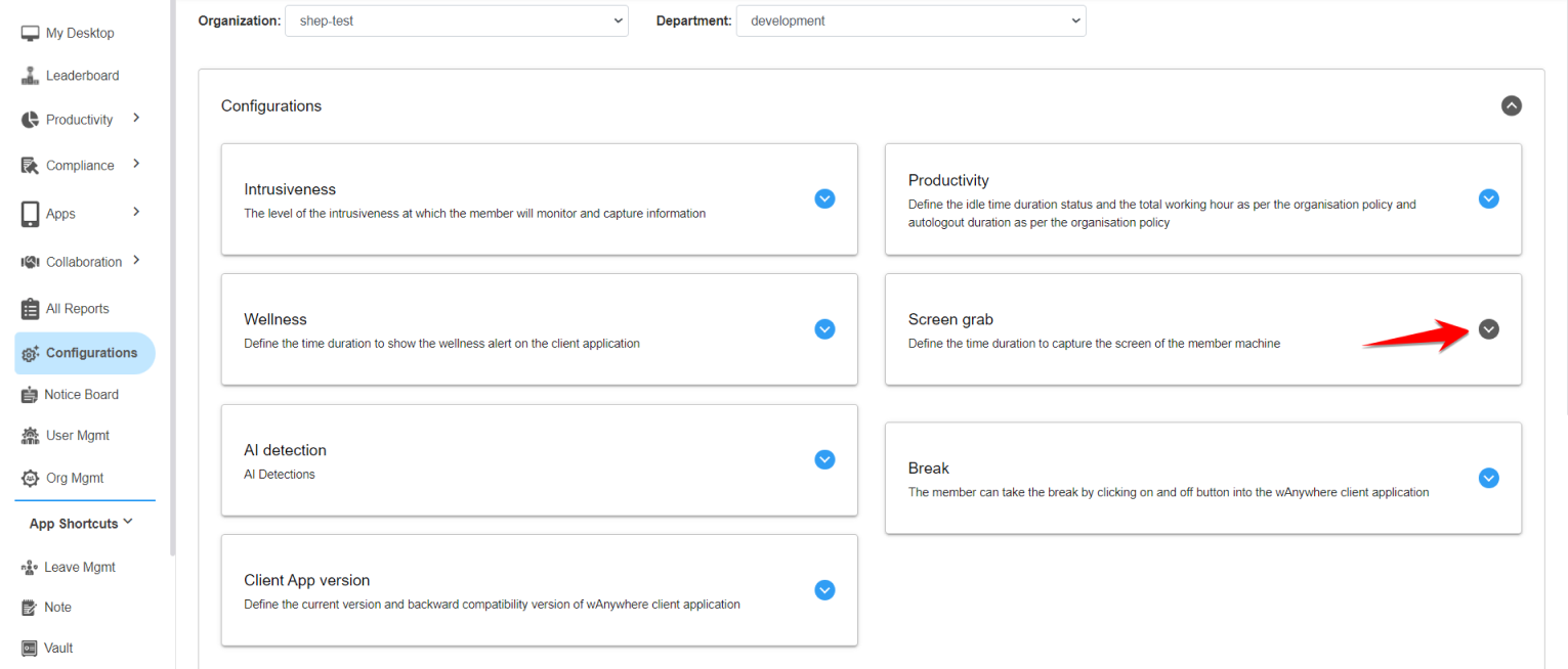 Configuration Dashboard