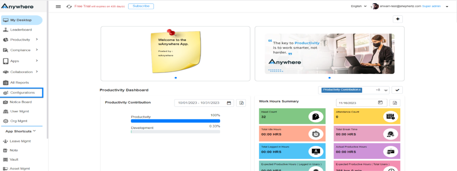 Productivity Dashboard