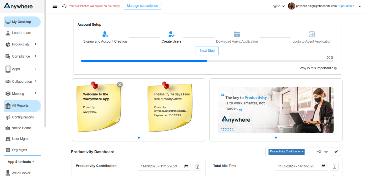 schedule reports with wAnywhere